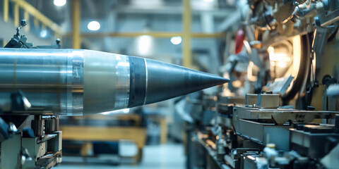 Poster - Precision work in missile manufacturing at modern factory Generative AI