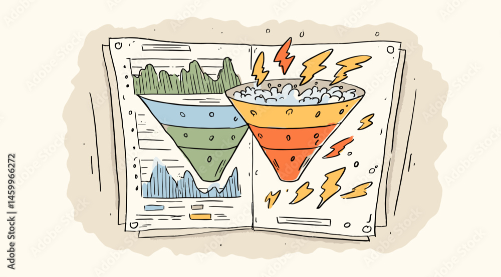 Data Analytics and Conversion Funnel: Visual depiction of data ...