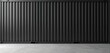 © miss irine - Modern minimalist urban background with black cargo container wall, sleek concrete floor. Clean empty space for product display, presentation, showroom, show. Industrial interior, raw, edgy, grunge.