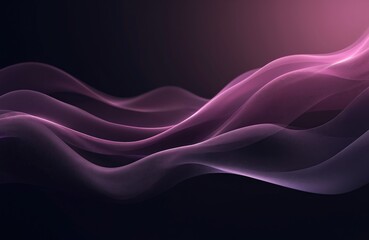 Poster - Abstract background with flowing wavy lines. Grape purple color waves over dark black backdrop. Modern design for wallpaper, business cards, presentations, websites, branding, covers.