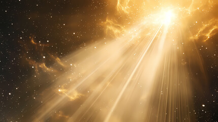 a cosmic waterfall of liquid light cascades from a nebula illuminating deep space. [solar echoes] | 