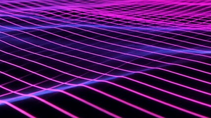 Wall Mural - infinite space grid with glowing abstract patterns