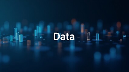 Abstract digital landscape with geometric shapes for data visualization