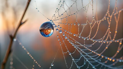 spider web in the morning