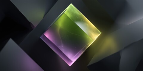 Wall Mural - diamond shape in electric green and radiant color effects