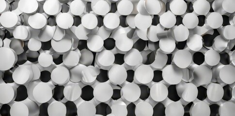 Wall Mural - abstract white background, metallic black circles, geometric pattern, sharp, pattern, design