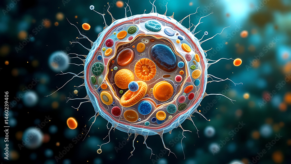 Stock-Foto „Explore the Detailed Anatomy of an Animal Cell with Focus ...