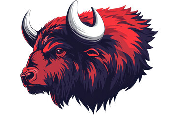Poster - Bold ram head design with intricate horns featuring deep colors suitable for various graphic applications and branding purposes in modern aesthetics