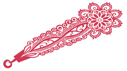 Leinwandbilder - Vector illustration of an ornate floral design with intricate detailing on a teal background, showcasing a stylized flower and decorative accents