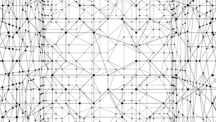 Leinwandbilder - Technology abstract background. Dots connected by lines. Minimalist mesh backdrop. Abstract polygonal shape. Plexus circles.