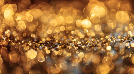 Fototapete - Abstract gold bokeh defocus blurred background