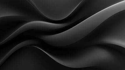 Leinwandbilder - Black textures wallpaper, abstract 4k background silk, smooth, waves pattern, modern clean minimal backdrop design, black and white high definition