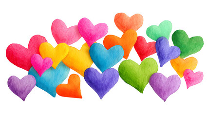 Poster - Colorful hearts isolated on white
