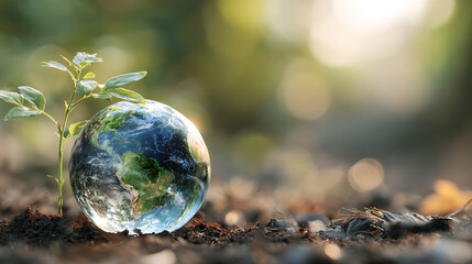 Poster - Close up earth on nature background, esg environmental, social, and corporate governance concept, nature ð¡onservation, ecology, social responsibility and sustainability