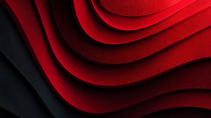 Aufkleber - Modern abstract red and black textures, dark, sombre waves pattern, high quality 4k wallpaper, 3d render of curved geometric shapes, clean simple business backdrop