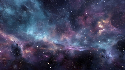 Aufkleber - Fantastic multicolored outer space with stars, constellations, galaxies, planets and nebula fantasy cosmos