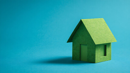 Aufkleber - Little paper house with space for text, green home and environmentally friendly construction, new home, property insurance, home loan finance, business, investment and real estate concept, copy space