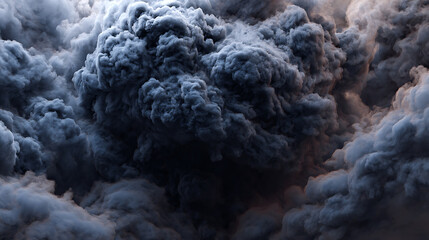 Aufkleber - Dense black cloud with a blanket of smoke, explosion isolated