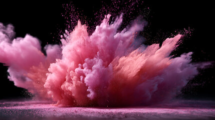 Aufkleber - Pink smoke paint explosion powder splash isolated