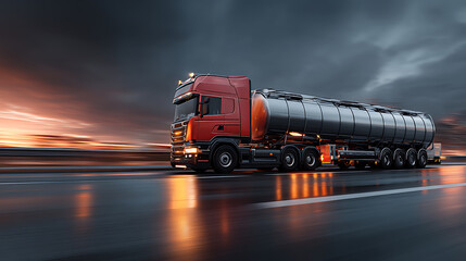 Aufkleber - Fuel tanker truck concept in motion