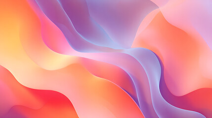 Aufkleber - Pastel colorful background, orange pink and purple colors, fluid abstract geometric shapes, ideal for web illustration or backdrops, high end wallpaper, modern, clean textures