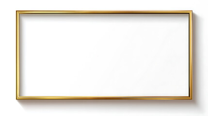 Poster - Minimalist rectangular gold frame on a white background