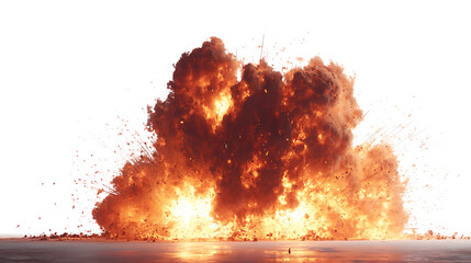 Aufkleber - Explosion of fire on white