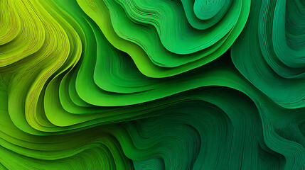 Aufkleber - Wavy green lines as wallpaper background