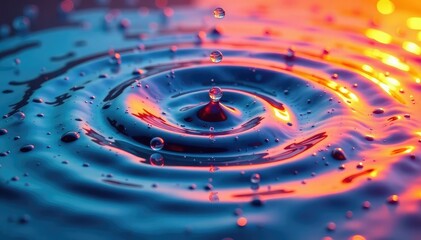 Wall Mural - abstract concentric circles ripple effect, vibrant colors, water, paint, design element , round, bac