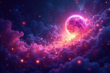 Wall Mural - mystical glowing orbs swirl in ethereal space , wizardry, fantasy