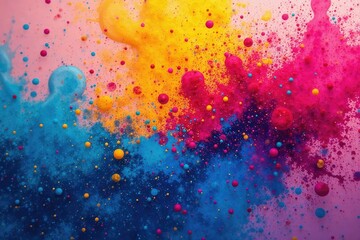 Wall Mural - Abstract paint splatter, late-stage drip effect, colorful, modern, texture
