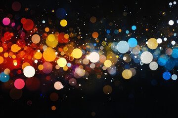 Wall Mural - colorful bokeh lights create vibrant and dreamy atmosphere, blending shades of orange, blue, and whi