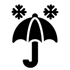 Wall Mural - snow umbrella solid icon