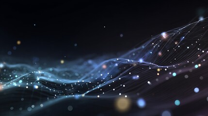 abstract digital background with geometric polygonal mesh lines and glowing connection dots represen