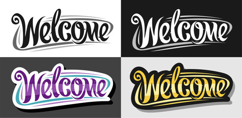 Wall Mural - Vector Welcome Sign Set