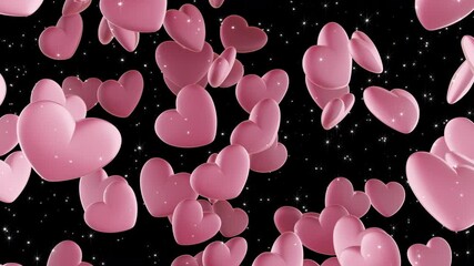 Wall Mural - pink heart moving upwards backgrounds