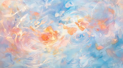 Wall Mural - Abstract pastel swirls and soft colors in dreamy textured patterns