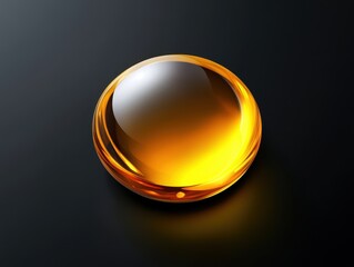Poster - Golden Orb on Dark Background Studio Shot Abstract Design Element Shiny Sphere Minimalist Composition