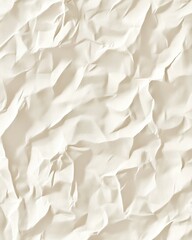 Poster - Wrinkled beige paper texture close up overhead shot showing folds and creases for background or design element use