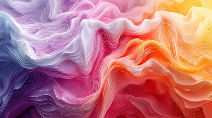 Wall Mural - a vibrant 4k organic abstract 3d background showcases realistic flowing waves in a spectrum of color