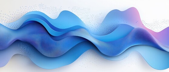 Poster - Abstract Blue Waves Flowing Background with Dot Pattern Modern Style Digital Art Design Concept