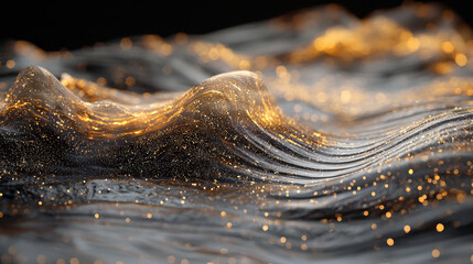 Wall Mural - a stunning realistic 4k 3d abstract background showcasing visual harmony with flowing waves and gold