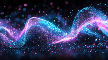 Wall Mural - an aesthetically pleasing 3d waveform floats on a dark background, a realistic abstract design with 