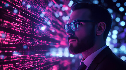 Wall Mural - the text ai agent on a neon cyberspace background symbolizing agentic autonomy and future autonomous