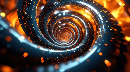 Wall Mural - whical 3d background shows realistic spiral patterns with intricate details under side angle lightin