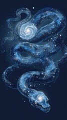Wall Mural - cosmic serpent, a celestial, spiraling design.