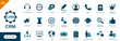 © icon - CRM icon set. Containing customer care, business, customer data, contact. Solid vector collection.