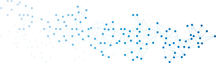 abstract neural network connections on transparent background. blue plexus technology futuristic net