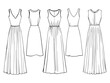 © MD Eamon Shikder - Elegant Blush Pink Dress Line Art Illustration for Fashion Design
