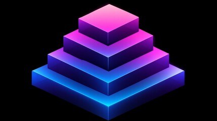 Wall Mural - Abstract pyramid of glowing cubes